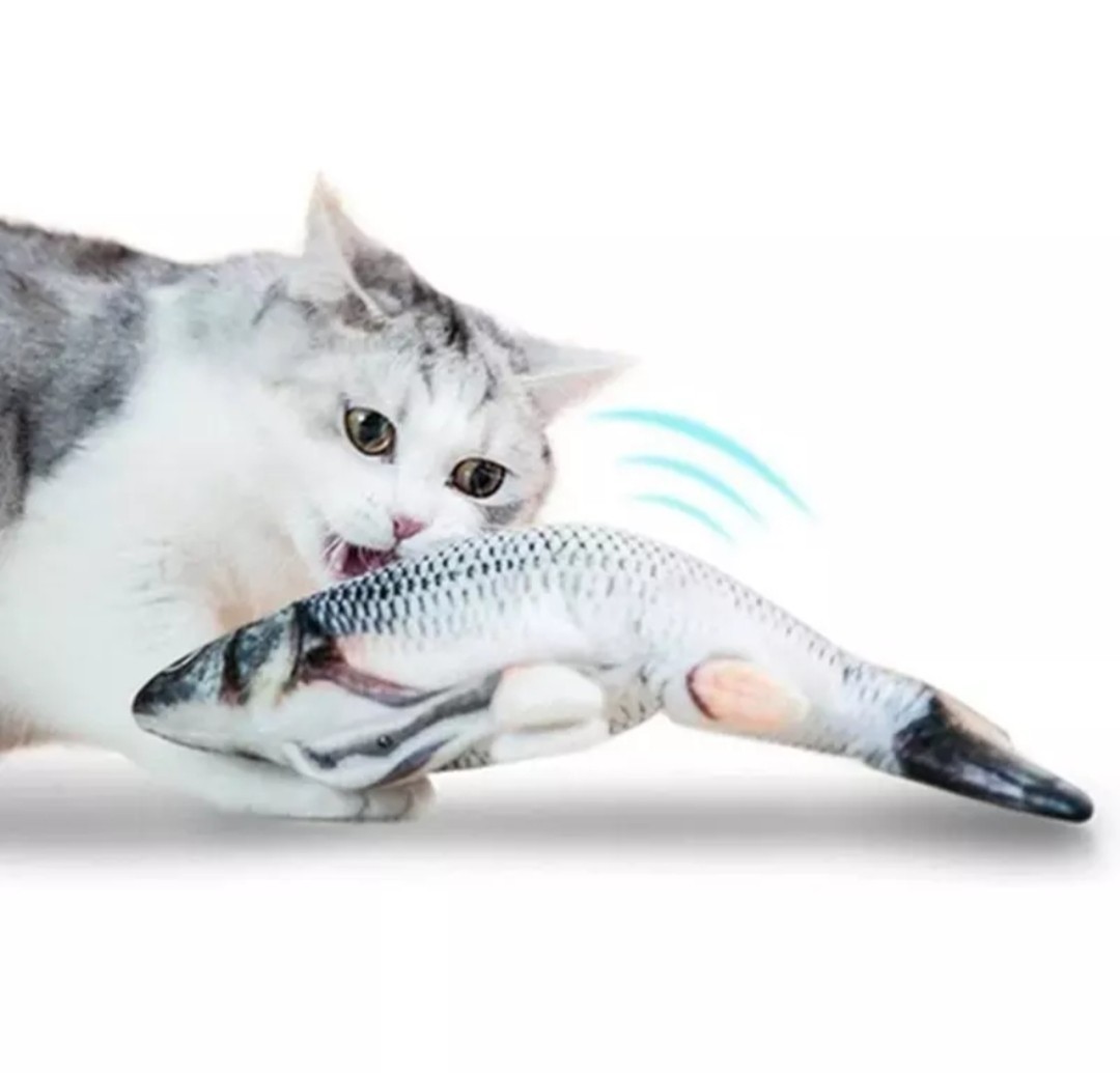 猫のおもちゃ電動魚のぬいぐるみ サケ