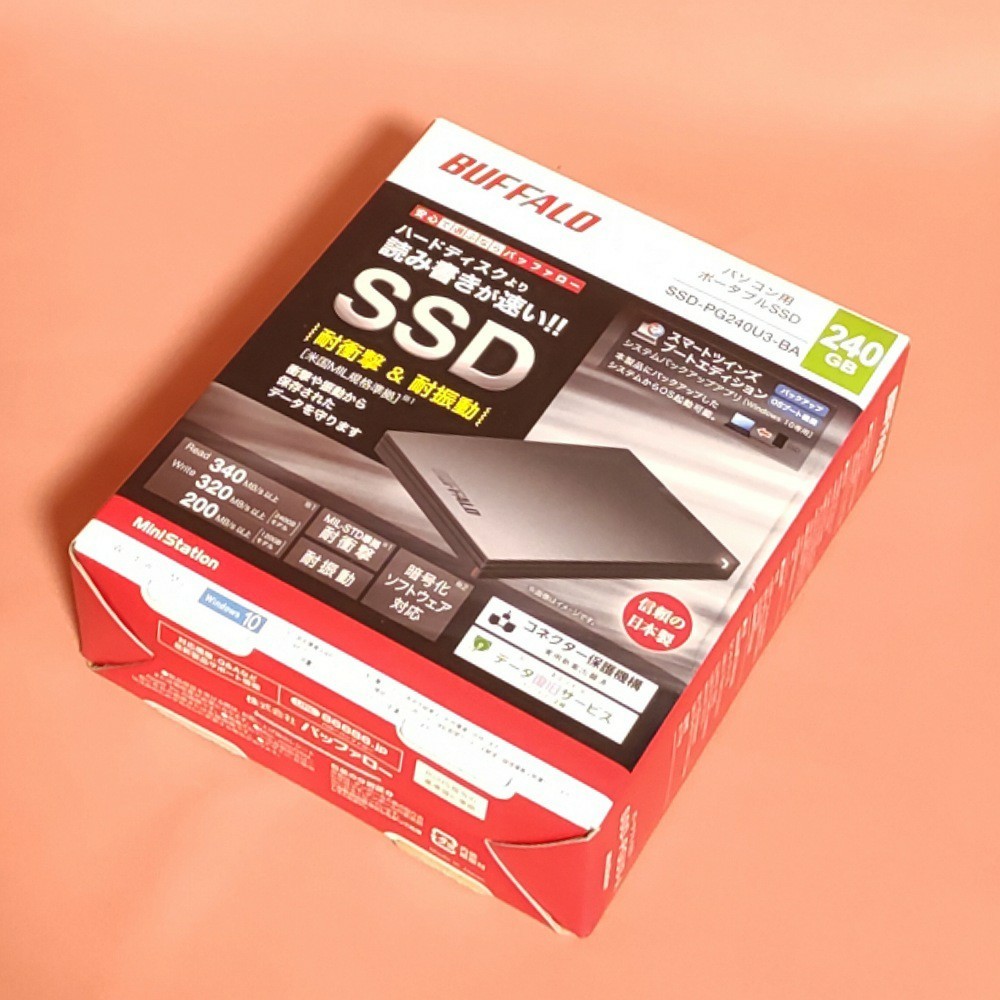 BUFFALO 外付けポータブルSSD SSD-PG240U3-BA USB3.2