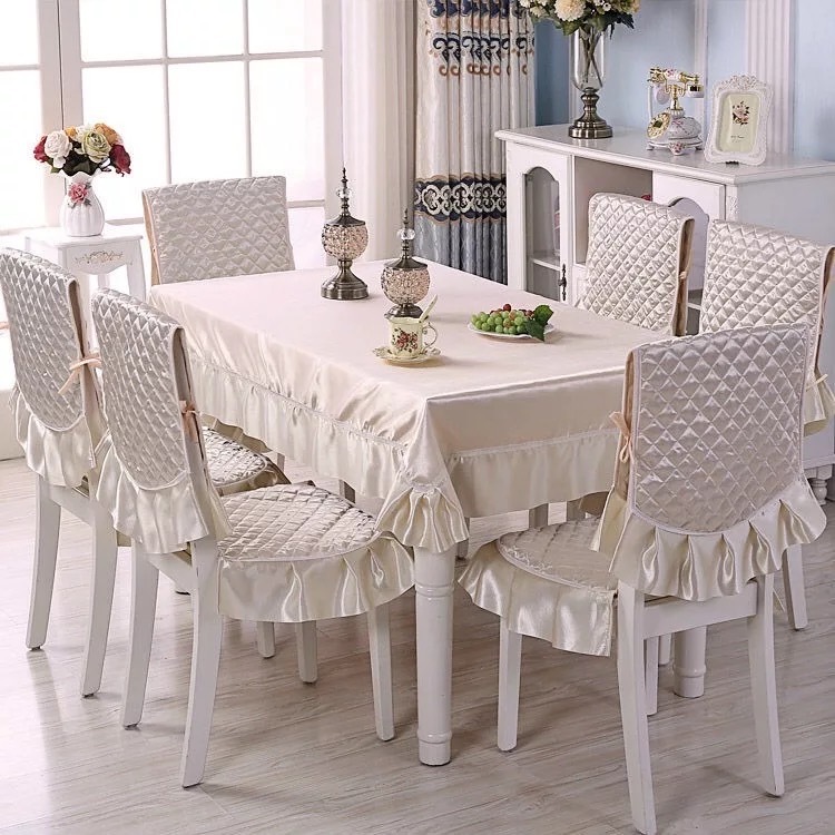 新品 テーブルクロス 椅子カバー 9点セット ベージュ 無地 四季適用 北欧風 家庭用　人気　暖かい