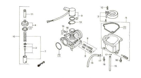 ホンダ　AB07 タクト　キャブレター