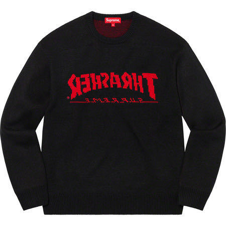 Supreme Thrasher Sweater Black XL 21/AW スラッシャー コラボ Wネーム