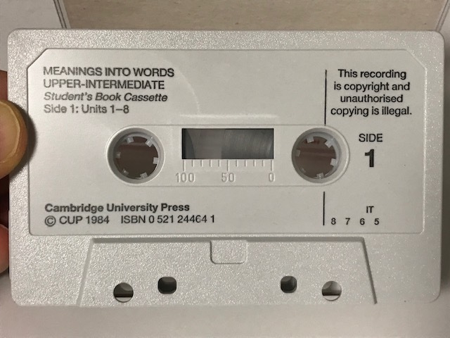  подлинная вещь 1984 год талон Bridge университет выпускать отдел Meanings into Words UPPER-INTERMEDIATE STUDENT\'S BOOK CASSETTE одиночный язык к значение Showa Retro редкий 