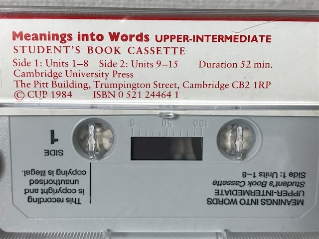 подлинная вещь 1984 год талон Bridge университет выпускать отдел Meanings into Words UPPER-INTERMEDIATE STUDENT\'S BOOK CASSETTE одиночный язык к значение Showa Retro редкий 