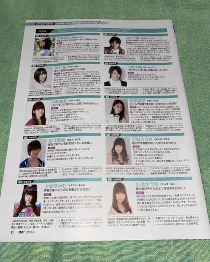 [ including carriage ]2015 year 4 month Nikkei enta Tein men to! scraps 1 sheets voice actor 