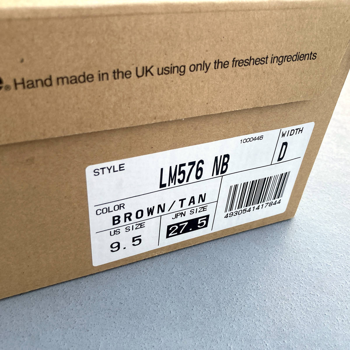 UK製【LIMITED EDITION】NEW BALANCE LM576UK NB BROWN/TAN US9.5D 27.5cm オールレザー 新品 限定 M576 イギリス製 英国製 ブラウン 茶_画像10