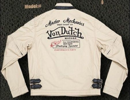 新品②Von Dutch（ボンダッチ）VOM-S14 ポリコットンＪＫＴ/メンズ・アイボリー_画像2