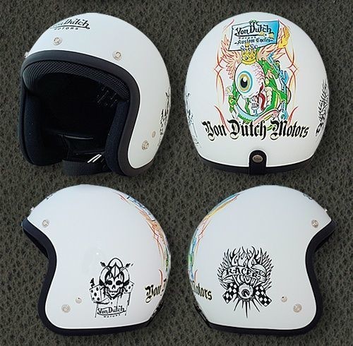 新品 Von Dutch（ボンダッチ）VOM-HM03 ヘルメット白_画像1