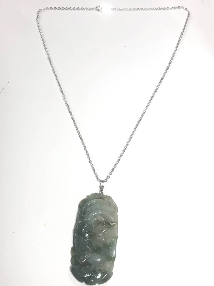 翡翠A貨鳳凰彫刻ペンダントSVネックレス | monsterdog.com.br