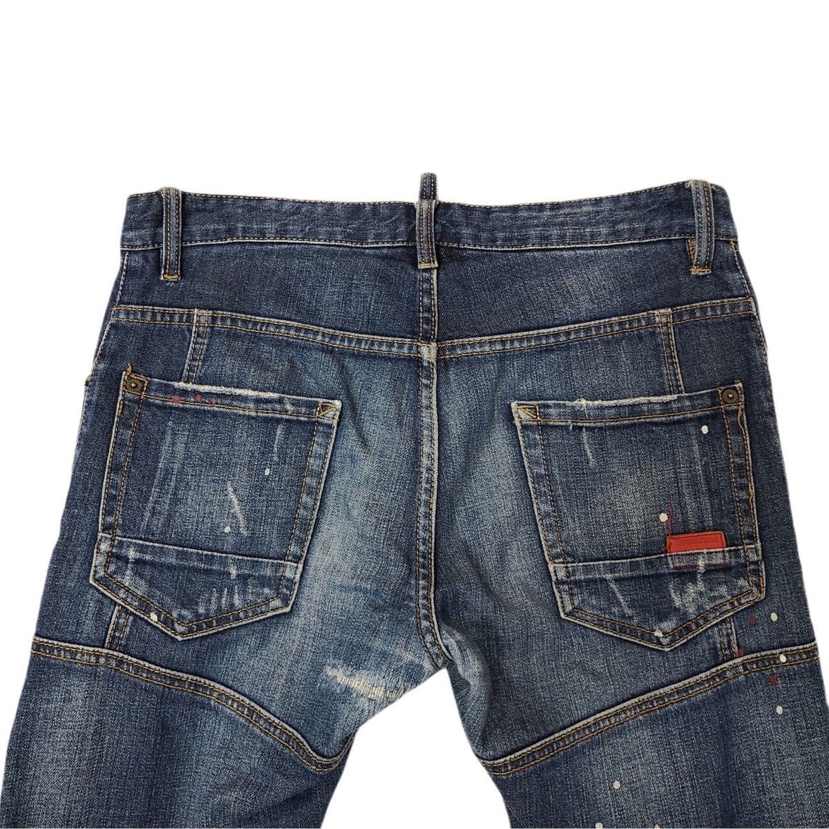 DSQUARED2 ディースク デニム クラッシュ ペイント パンツ 48