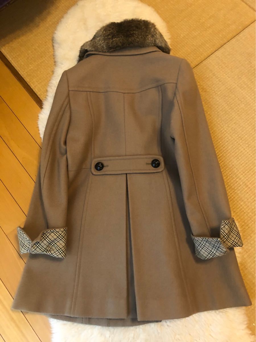 最高の品質の 美品本物バーバリーブルーレーベル高級リアルファー付き ...