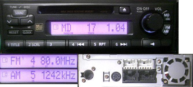 日産 旧車10pin5pin仕様 純正 1din 黒 4chアンプ内臓 FM AM MD メイン オーディオ ザナヴィー製 MDK-7501NC_画像1