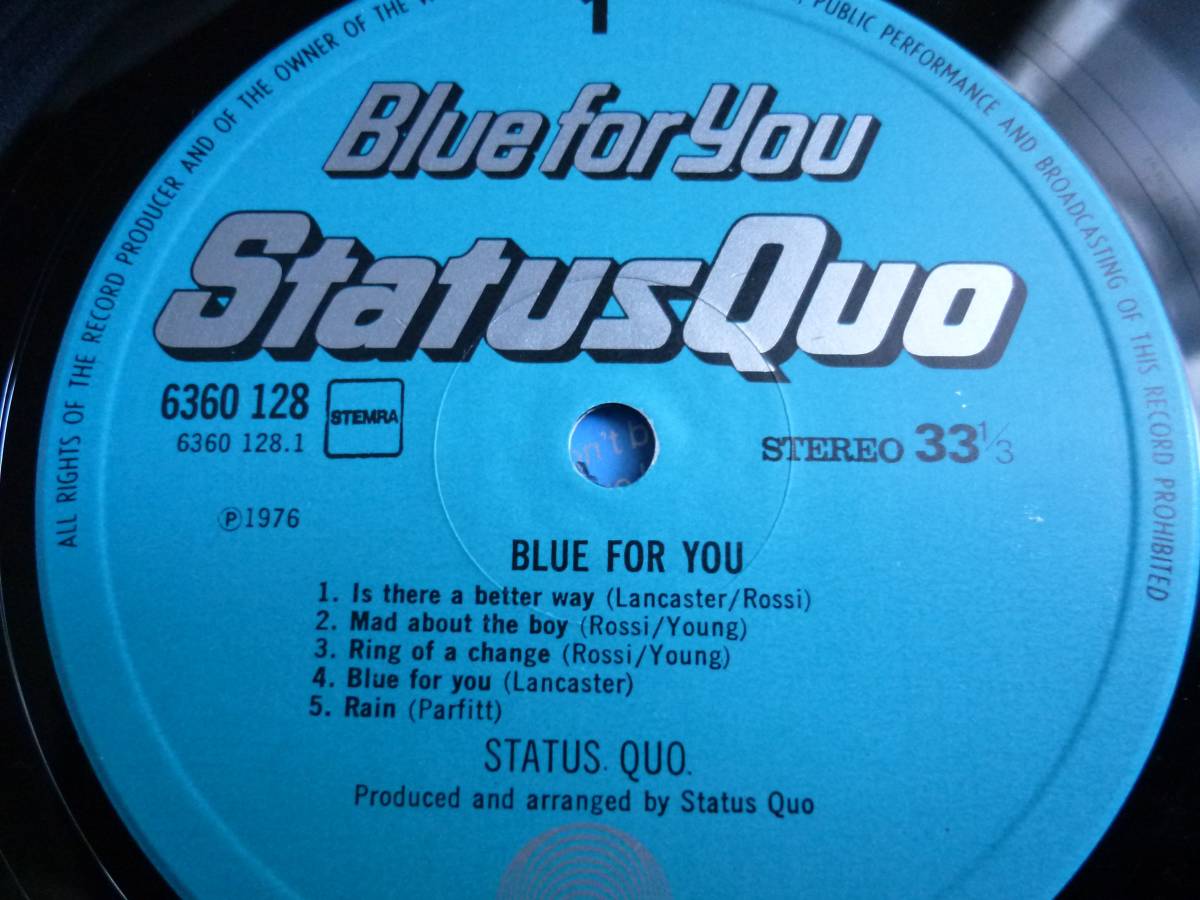 Status Quo『Blue For You』LP _画像3