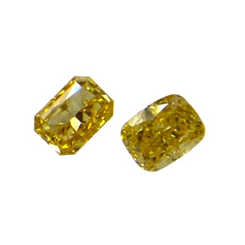 FANCY INTENSE ORANGY YELLOW 0.130ct＆0.113ct/RCT/RT0419/CGL