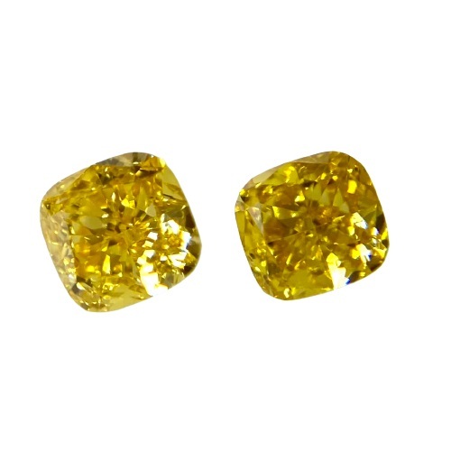 FANCY INTENSE ORANGY YELLOW 0.121ct＆0.116ct/X/RT0423/CGL