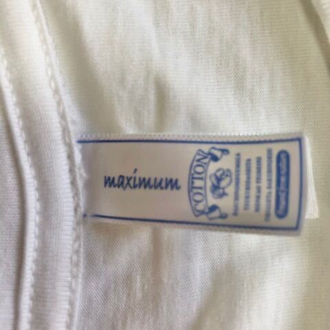 Maximum マキシマム メンズ 半袖 Tシャツ ホワイト Mサイズ ワイン ボトル プリント ヴィンテージ vintage 白 部屋着 丸首 ロゴ 企業物_画像3