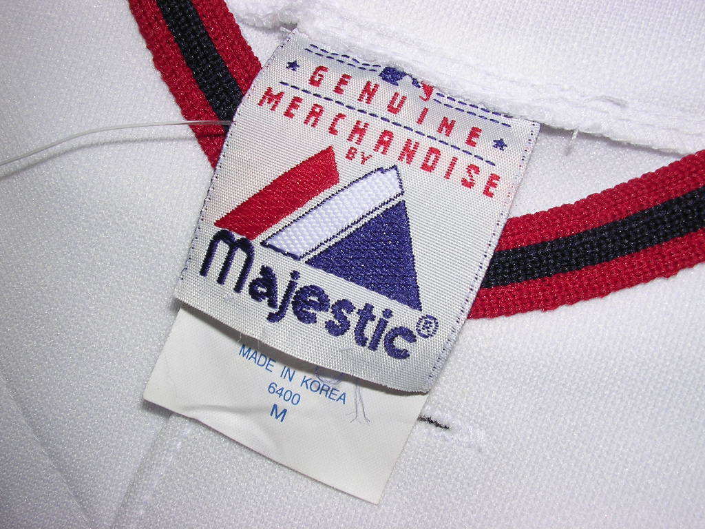 DEAD STOCK 00s Majestic MLB Washington Nationals jersey shirt M vintage old 新品 ナショナルズ ユニフォーム ジャージ シャツ_画像8