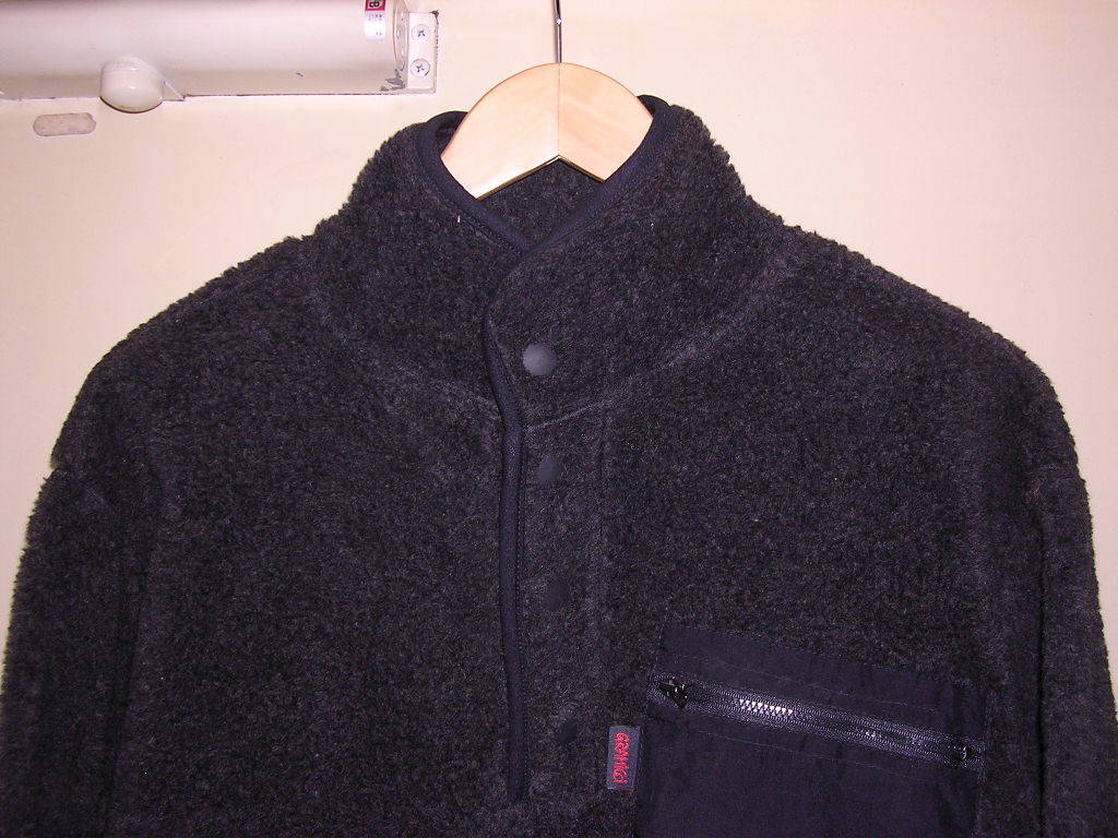 美品 90s USA製 グラミチ GRAMICCI ウールパイル フリースセーター S 黒 vintage old クライミング シャツ_画像3