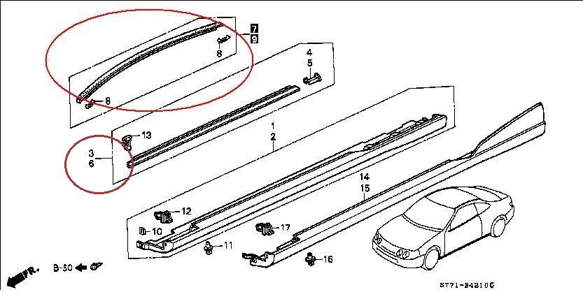  Honda оригинальный новый товар DC2 Integra молдинг восстановленный комплект осушитель молдинг молдинг крыши gala маленький переднее стекло молдинг mold a