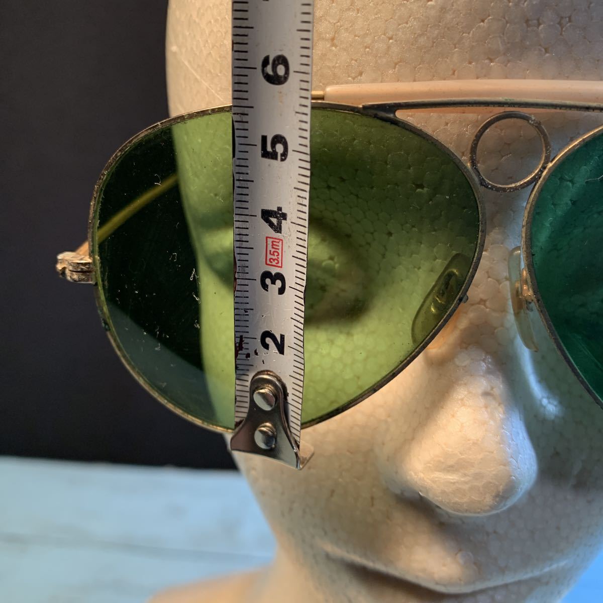 サングラス ヴィンテージ 眼鏡 フレーム セル巻き アンティーク めがね 古道具 古い インテリア メガネフレーム 丸眼鏡 丸メガネ(3234)_画像6