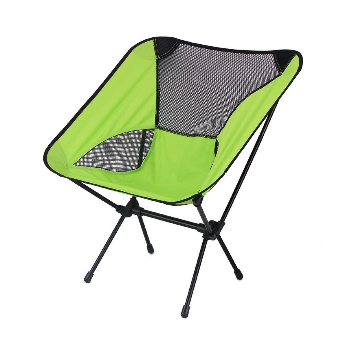 アウトドアチェア コンパクトチェア キャンプ椅子　黄緑