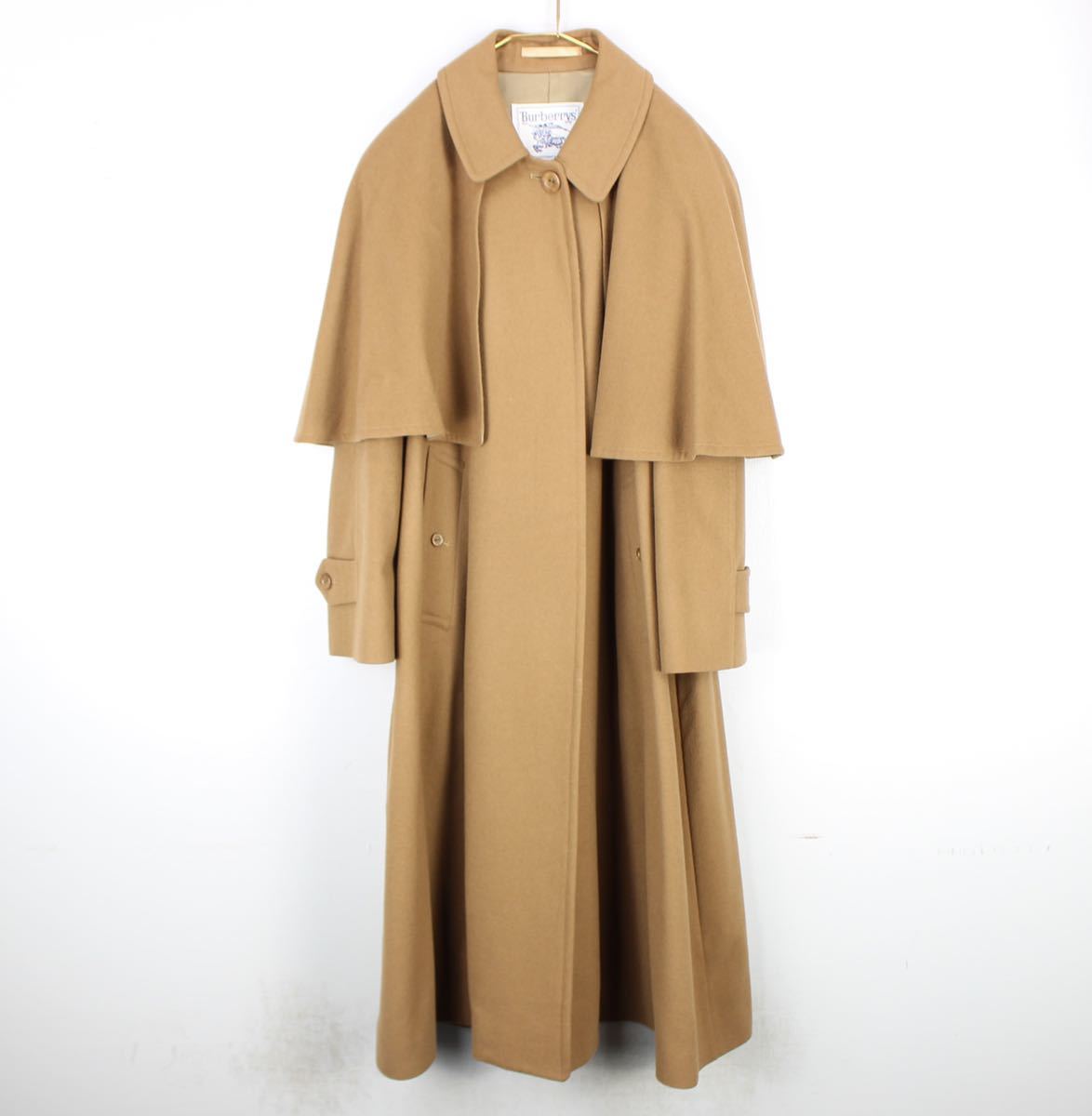 BURBERRYS PRORSUM CAPE TYPE CASHMERE BREND WOOL BALMACAAN COAT