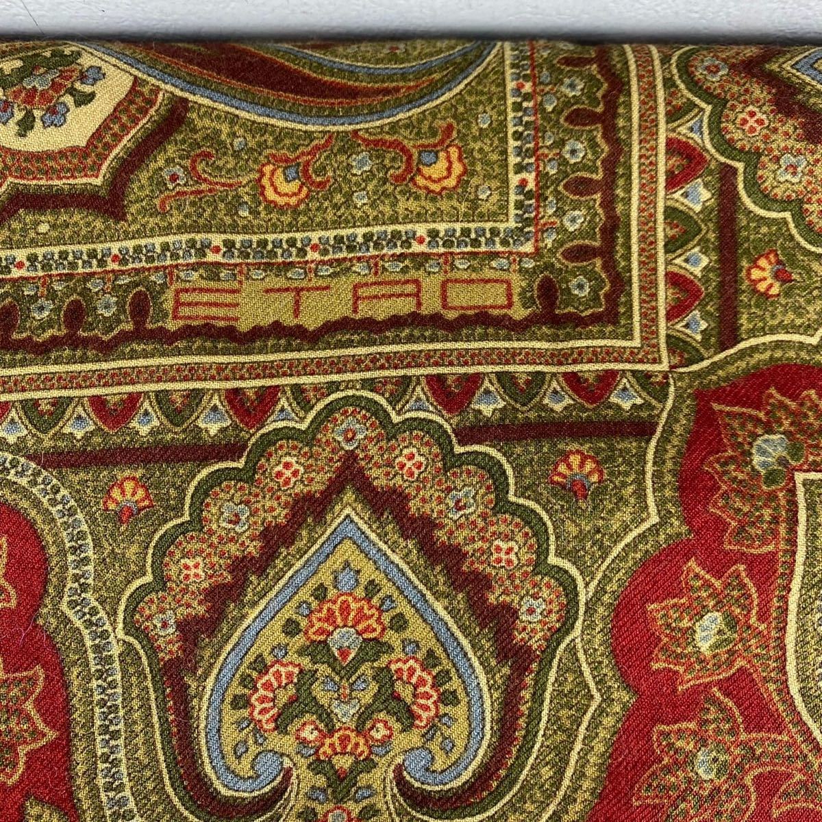 ETRO SILK WOOL PAISLEY PATTERNED SQUARE LARGE SHAWL MADE IN ITALY