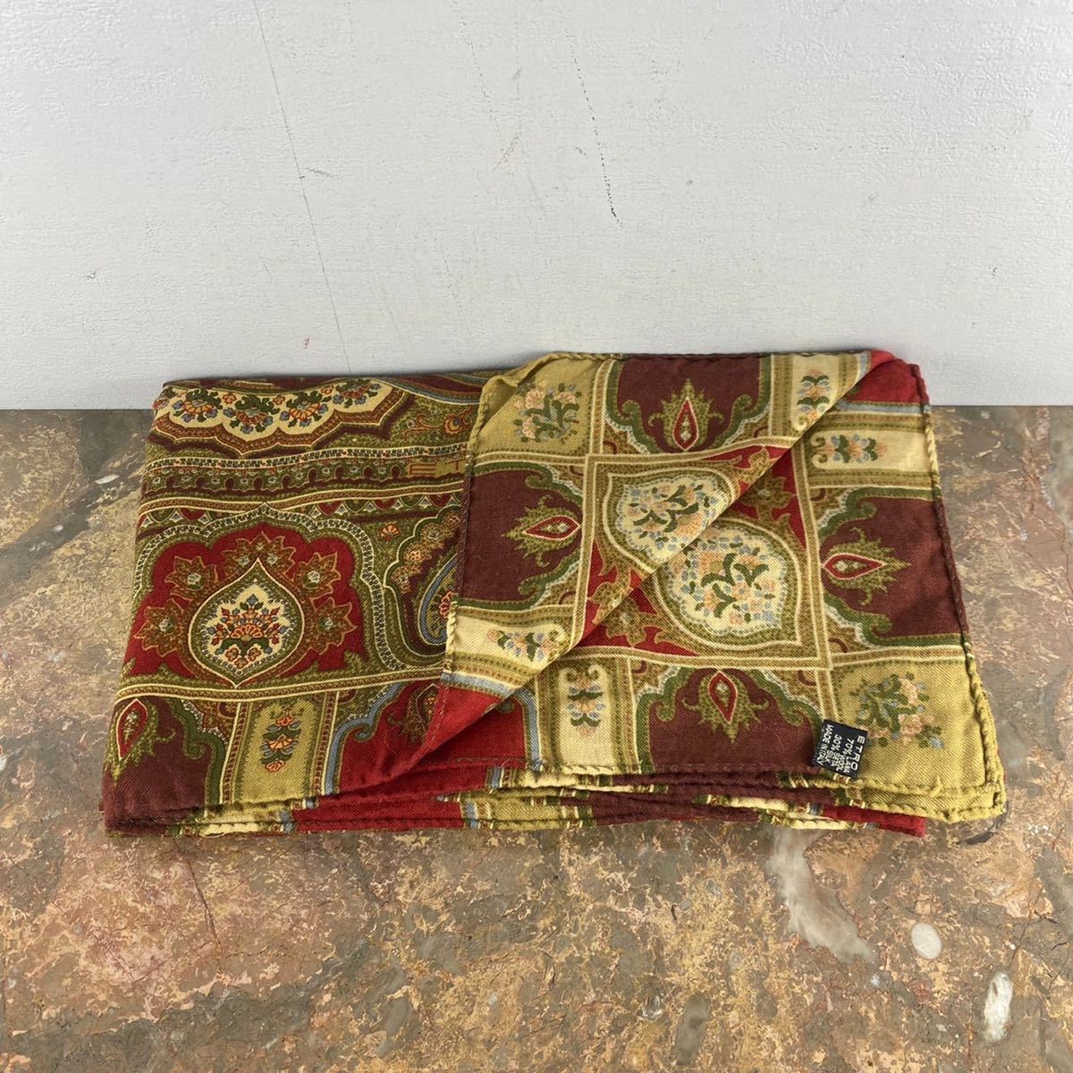 ETRO SILK WOOL PAISLEY PATTERNED SQUARE LARGE SHAWL MADE IN ITALY