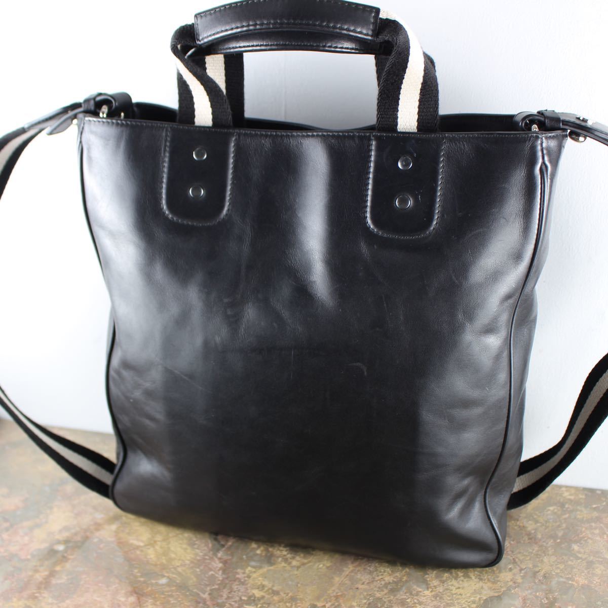 BALLY LEATHER 2WAY LINE SHOULDER BAG MADE IN SWITZERLAND/ Bally кожа 2WAY линия сумка на плечо 