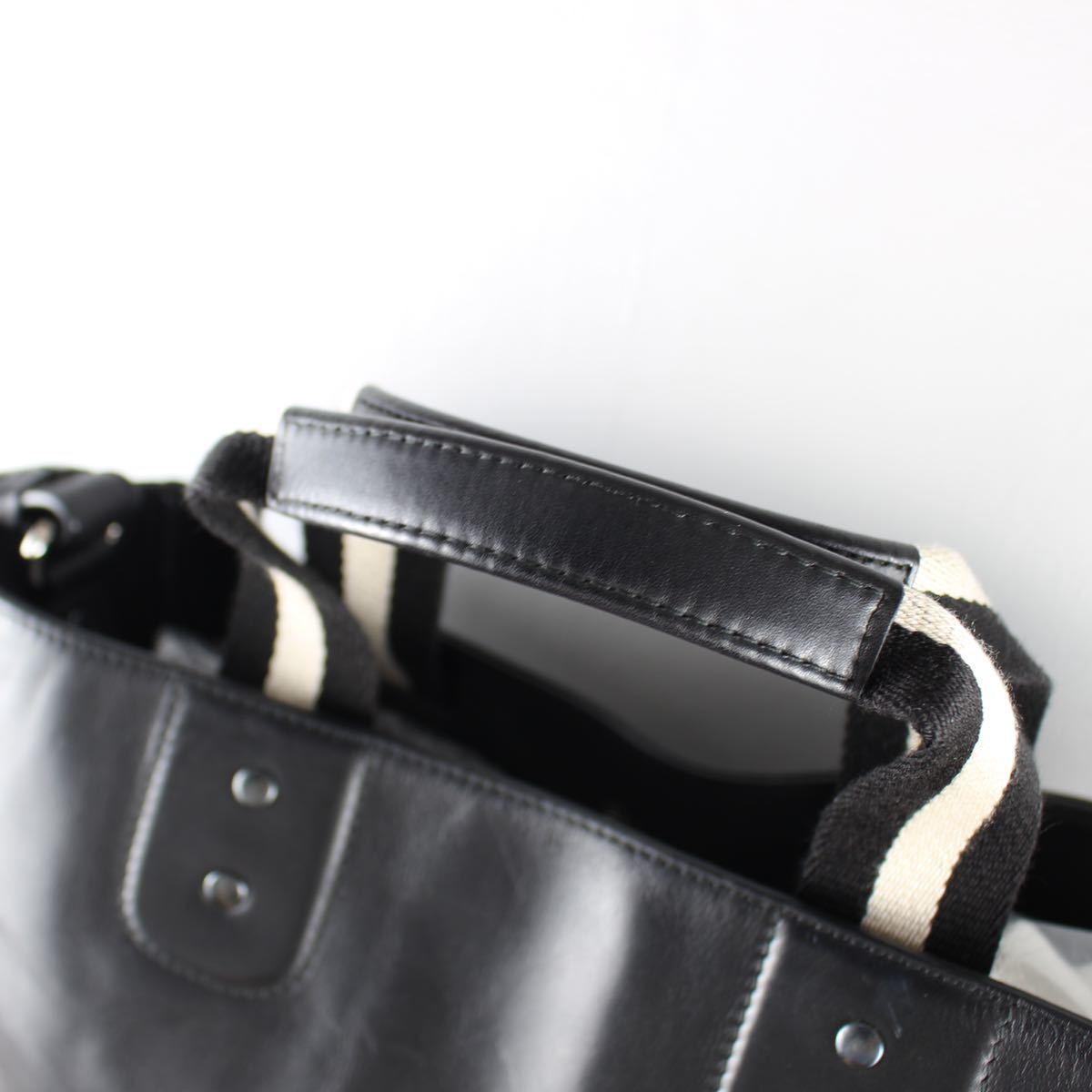 BALLY LEATHER 2WAY LINE SHOULDER BAG MADE IN SWITZERLAND/バリー