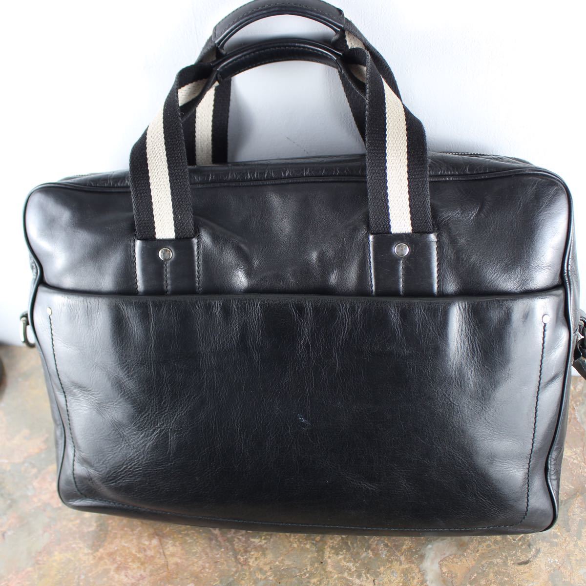 BALLY LINE LEATHER 2WAY SHOULDER BAG MADE IN ITALY/バリーラインレザー2wayショルダーバッグ