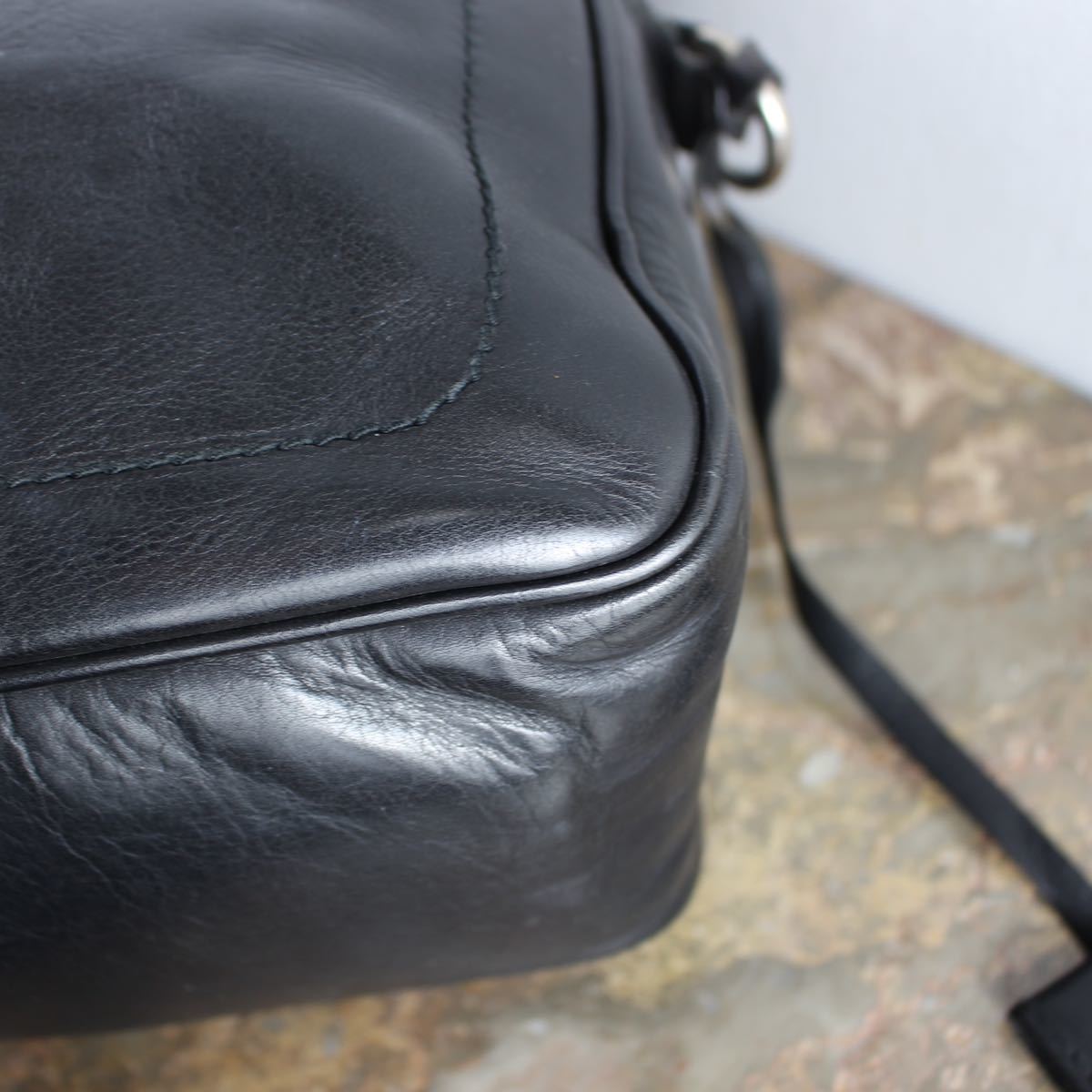 BALLY LINE LEATHER 2WAY SHOULDER BAG MADE IN ITALY/バリーラインレザー2wayショルダーバッグ