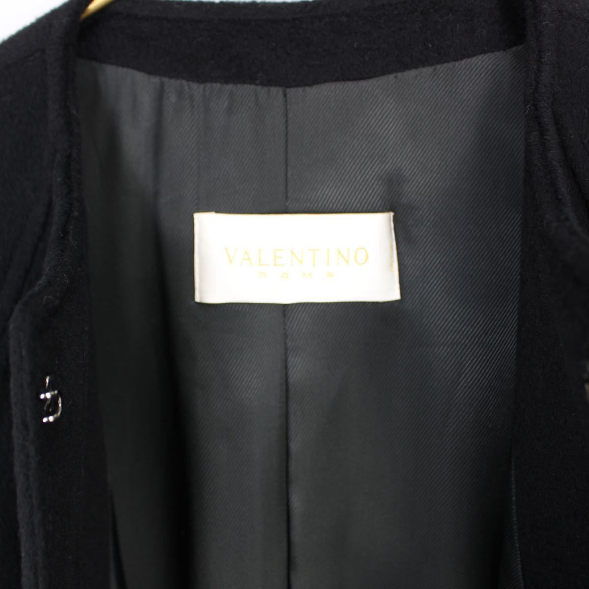 VALENTINO CASHMERE100% NO COLLAR COAT MADE IN ITALY/ヴァレンチノローマカシミヤ100%ノーカラーコート