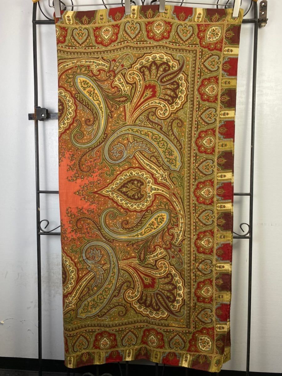 ETRO SILK WOOL PAISLEY PATTERNED SQUARE LARGE SHAWL MADE IN ITALY