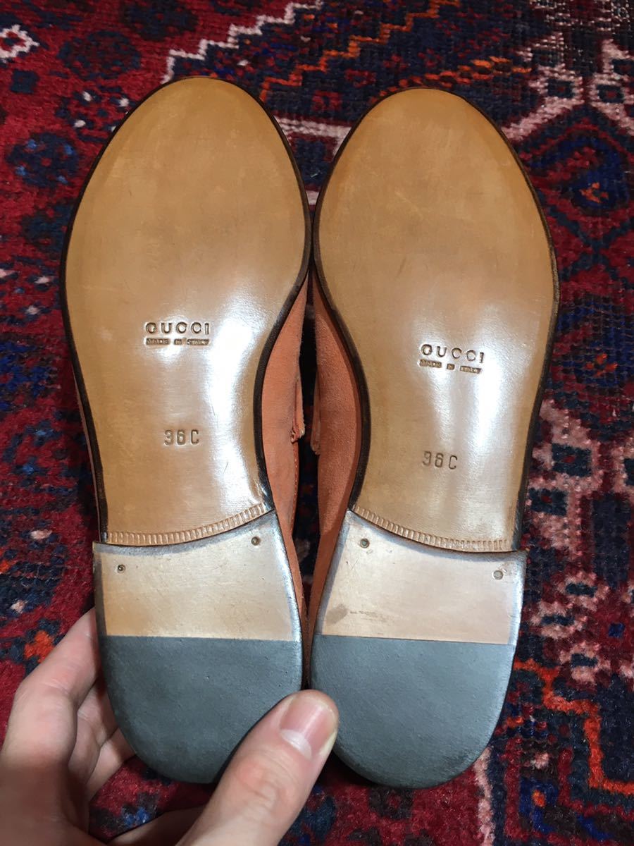 新品未使用GUCCI LEATHER HORSE BIT LOAFER MADE IN ITALY/グッチレザーホースビットローファー36 C