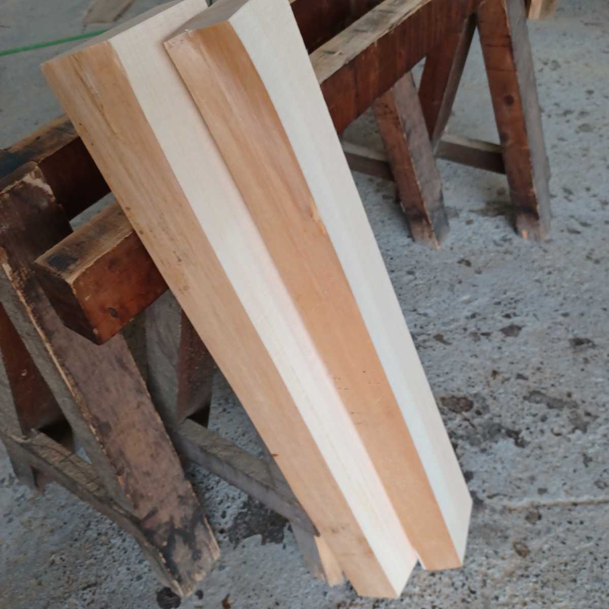 角材-160 国産ひのき 片耳付角材 2本セット 彫刻 テーブル脚 桧 檜 DIY