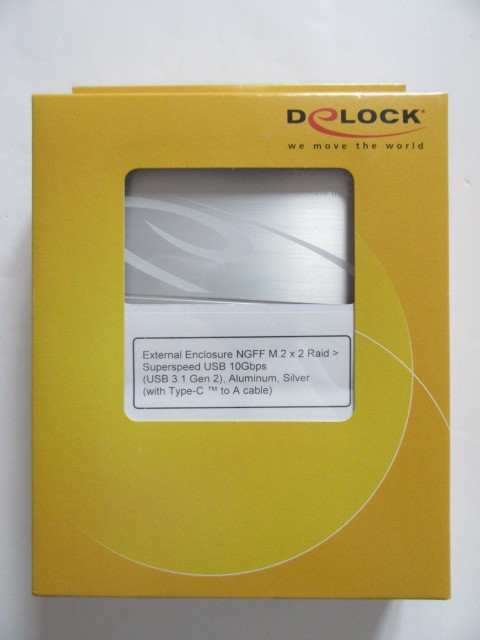 ★新品★Delock★M.2 SATA SSD用★#42568 External Enclosure NGFF M.2 X 2 RAID_画像1