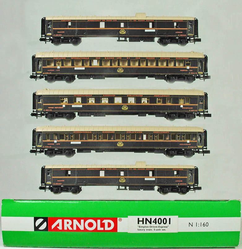 ARNOLD #HN4001 ＣＩＷＬ シンプロン-オリエントエキスプレス（Simplpon-Orient-Express）客車５輌セット ● 特価 ●