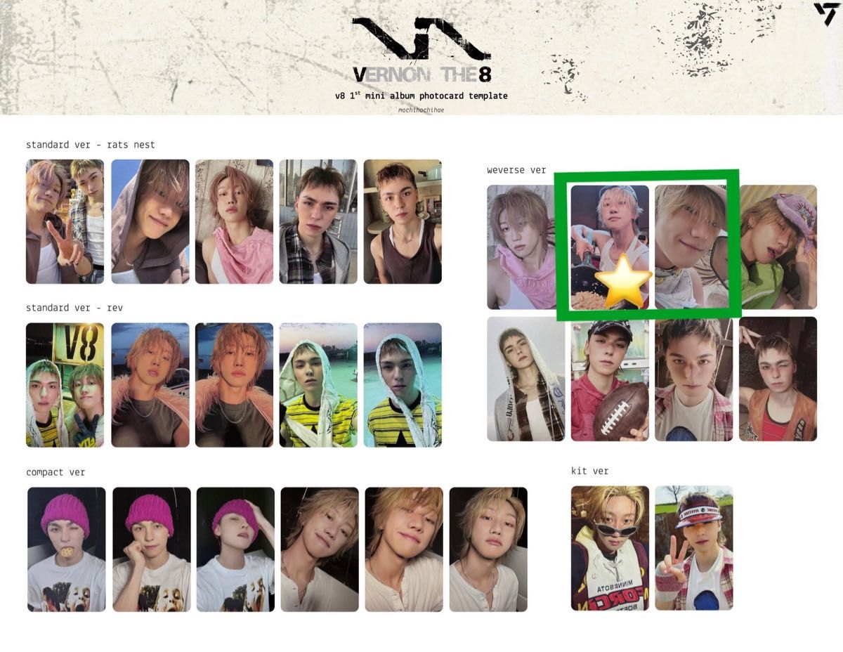 SEVENTEEN V8 weverse特典トレカ3枚セット ミンハオ THE8 セブチ SEVENTEEN V8 weverse album ミンハオ バーノン ミョンホ v8