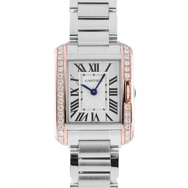 カルティエ Cartier タンク アングレーズ W3TA0002 腕時計 １着でも送料無料 レディース 中古 送料無料 シルバー文字盤