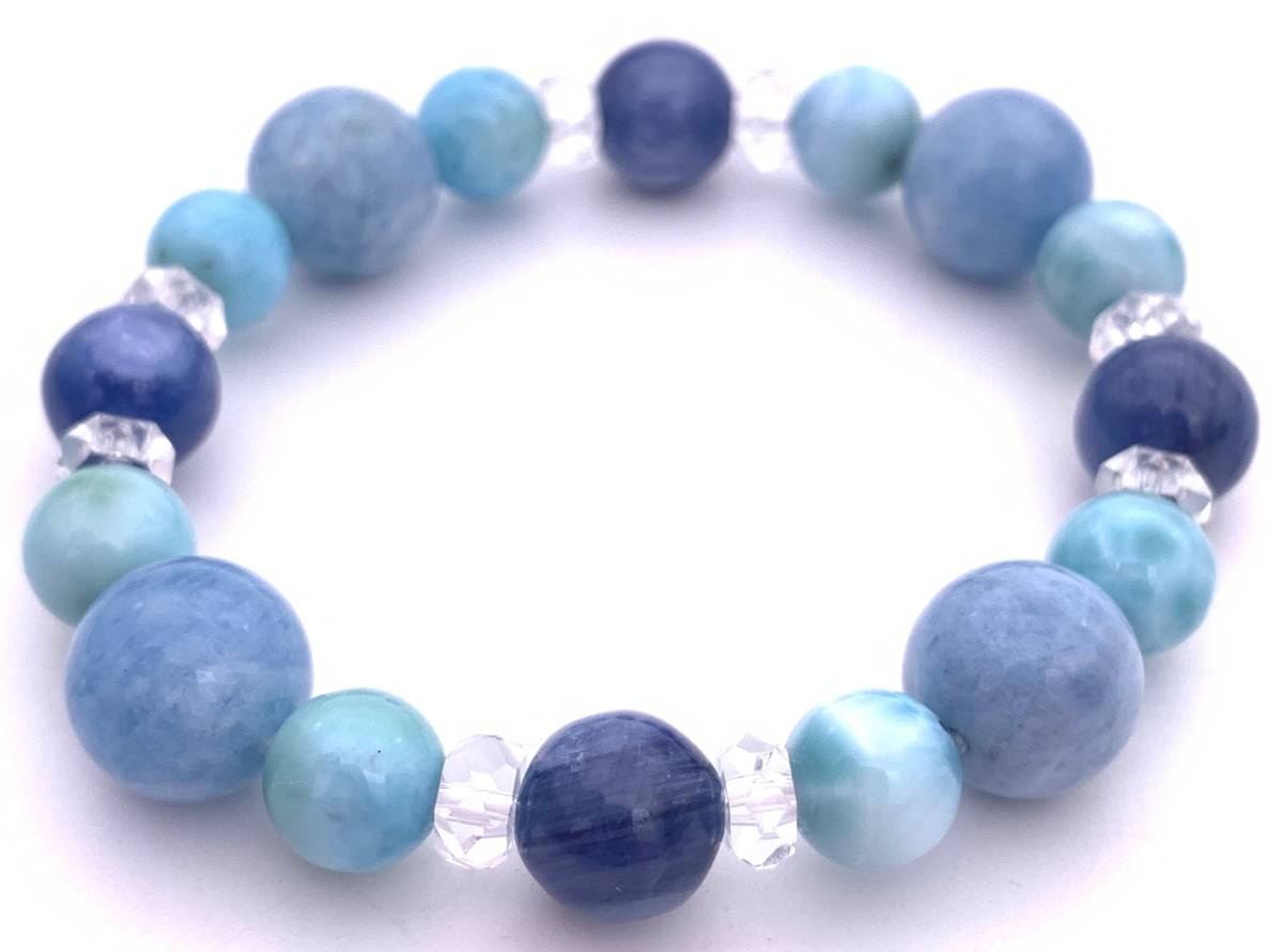  natural stone lalima-&kaya Night & aquamarine. bracele 