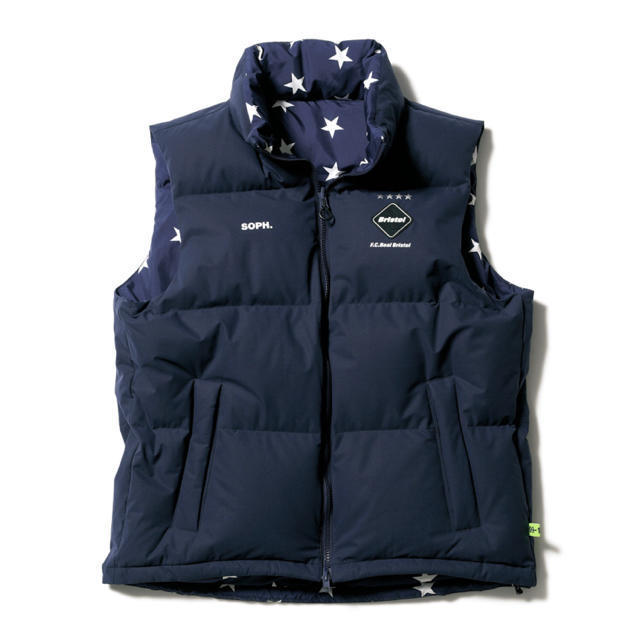 F.C.R.B. REVERSIBLE DOWN VEST/F.C.Real Bristol SOPHNET. ソフネット NavyサイズS