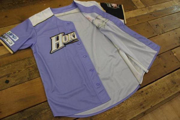 北海道日本ハムファイターズ 野球 ユニホーム 半袖 薄紫_画像5