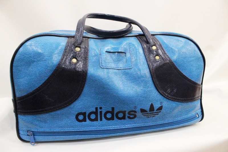 Vintage adidas/アディダス ボストンバッグ スクエア型 ブルー系 スポーツバッグ 男女兼用 USED 古着