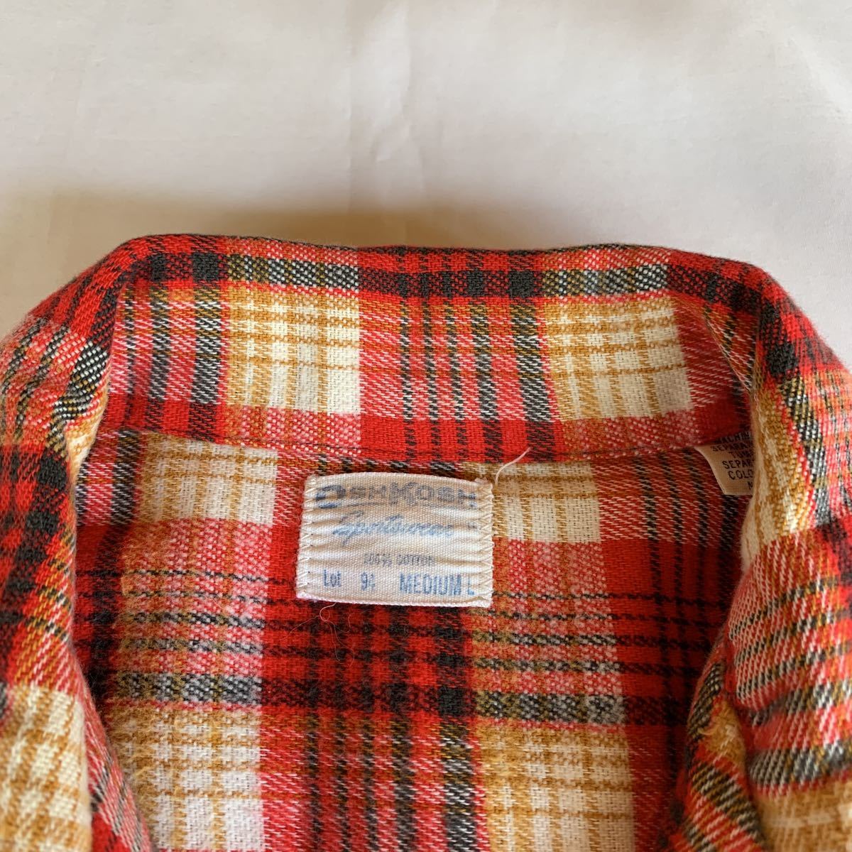 ~70s OSHKOSH PLAID FLANNEL SHIRT ヴィンテージ ビンテージ チェックシャツ フランネルシャツ フラップポケット アメカジ 60s_画像4