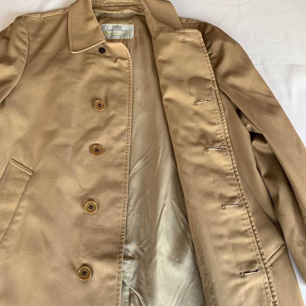 ~70s Aquascutum BAL COLLAR COAT MADE IN ENGLAND ヴィンテージ ビンテージ アクアスキュータム ステンカラーコート 英国製 60s 送料無料_画像6