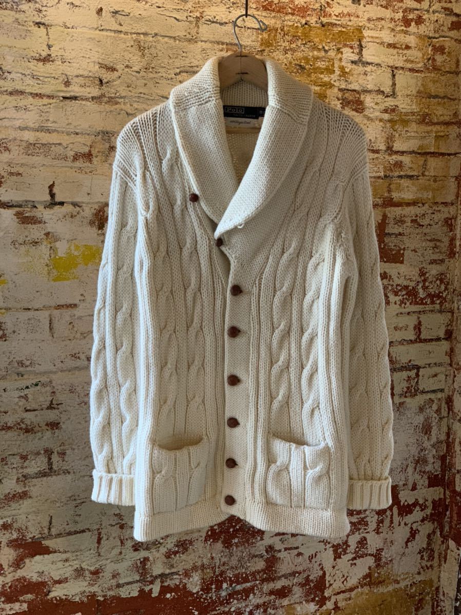 70s RALPH LAUREN SHAWL COLLAR KNIT CARDIGAN ヴィンテージ