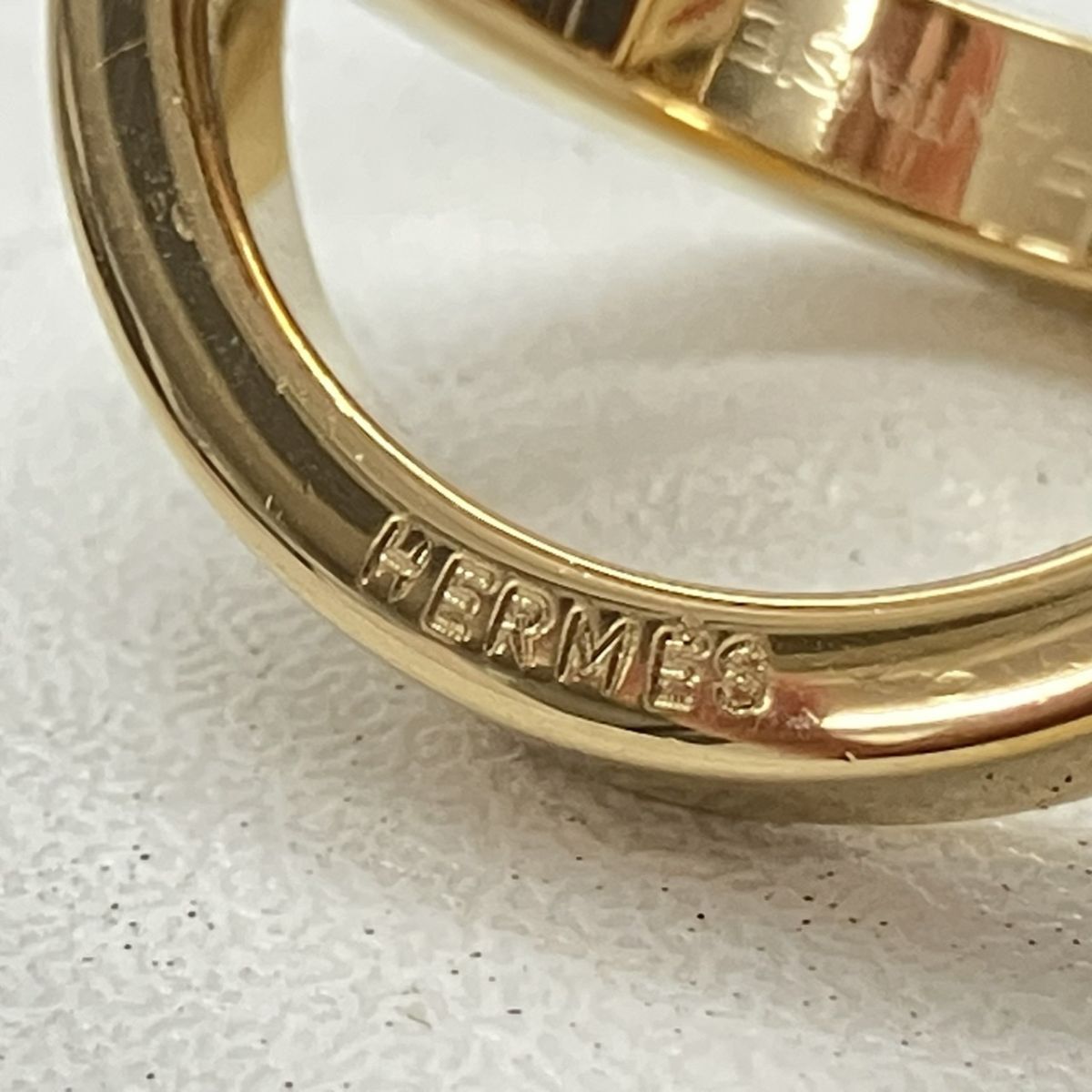 X047-H43-752◎ HERMES エルメス アクセサリー スカーフリング ゴールドカラー コスモススカーフリング KA (4/7)