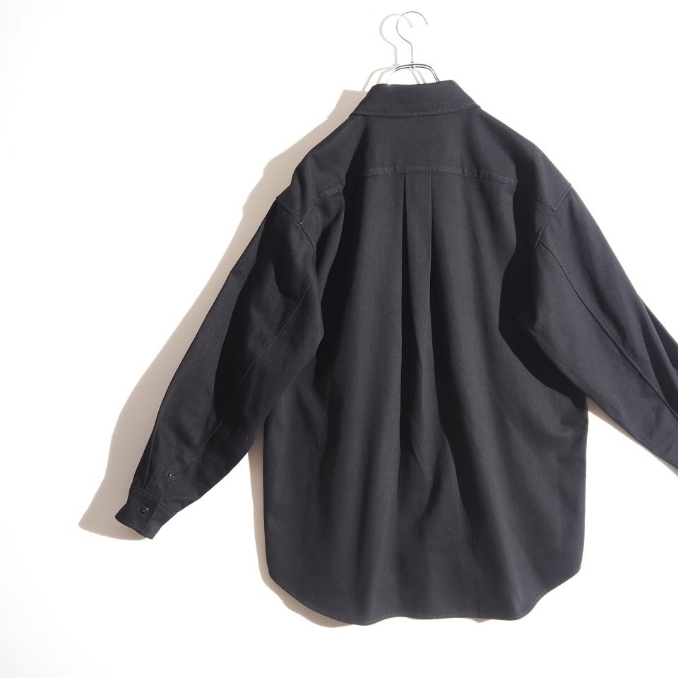 S1609P ▼LEMAIRE ルメール▼ コットンツイル ビッグシャツ ブラック 44 / LF1365 BIG SHIRT オーバーサイズ コットンギャバ 秋~春 mks_画像3
