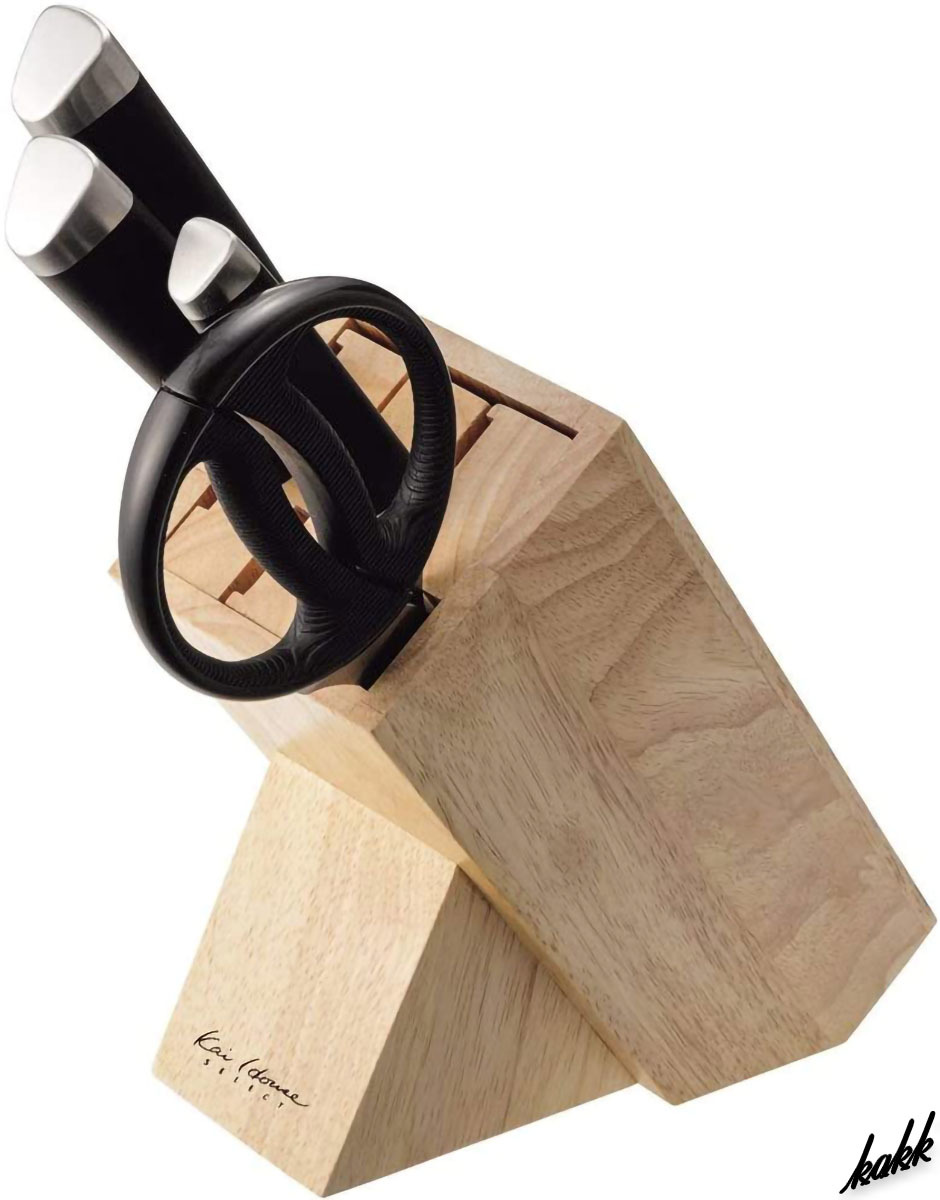 【木製ナイフブロック】 包丁スタンド 収納方向切り替え可能 4本収納可能 刃渡り220mmまで 水洗いOK 衛生的 料理 包丁