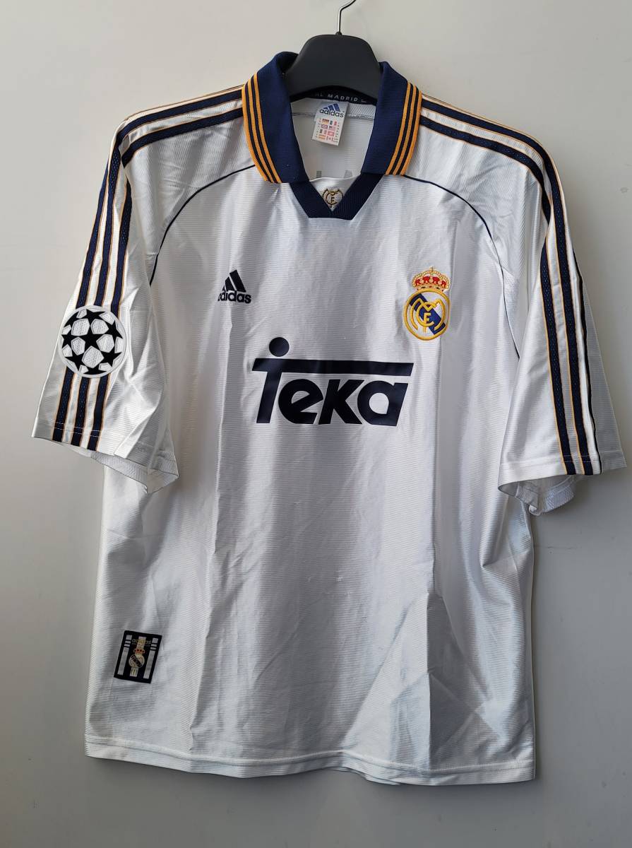 99-00レアル マドリード Real MADRID H 未使用 #7 2021年新作 ラウール CL優勝 XL UEFA RAUL 半袖 Adidas正規 2000